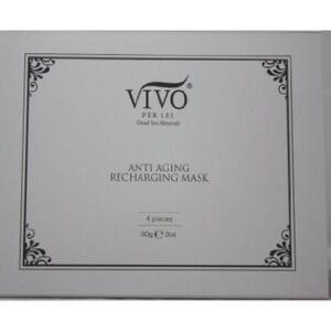 VIVO Per Lei Anti Aging Recharging Mask Dead Sea Minerals Gold 4 Pieces‎